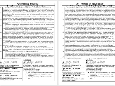 The whole paper is printed on one side of A4. . Paper 1 mini mock one summer night mark scheme